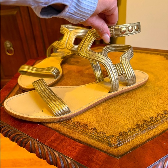 Belle by Sigerson Morrison gold leather gladiator sandals Size 9 - Picture 2 of 7